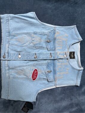 Von Dutch Light Blue Denim Vest with Tag
